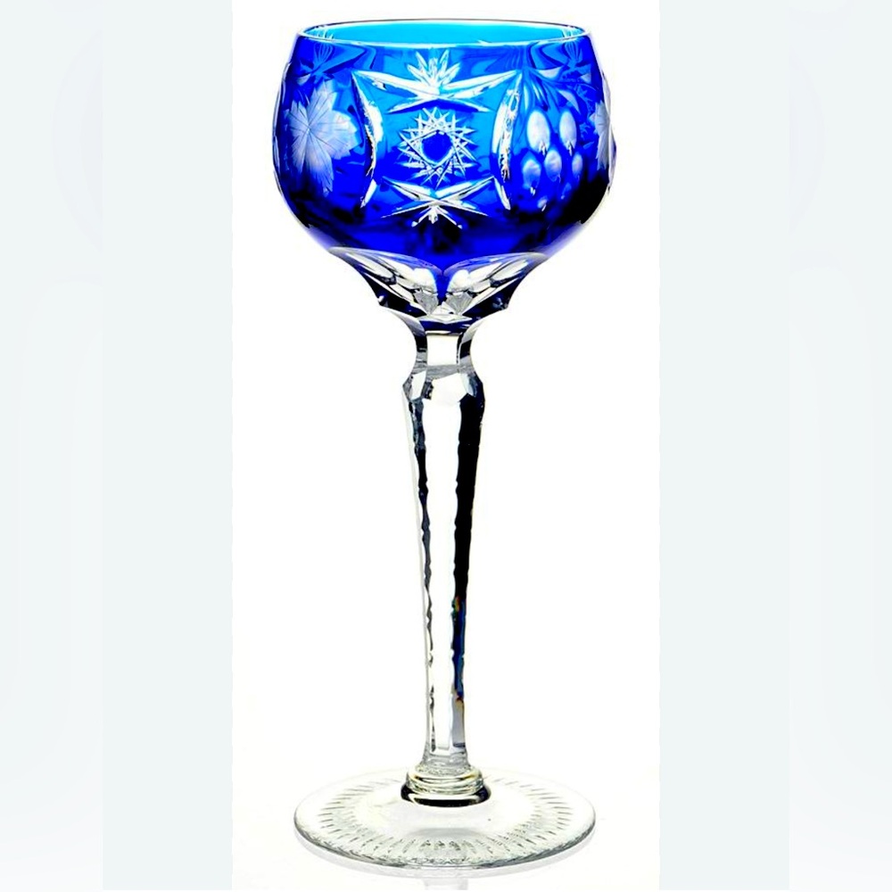 NACHTMANN  Cobalt Blue Hock Traube Germany  Wine Glass Set of 2